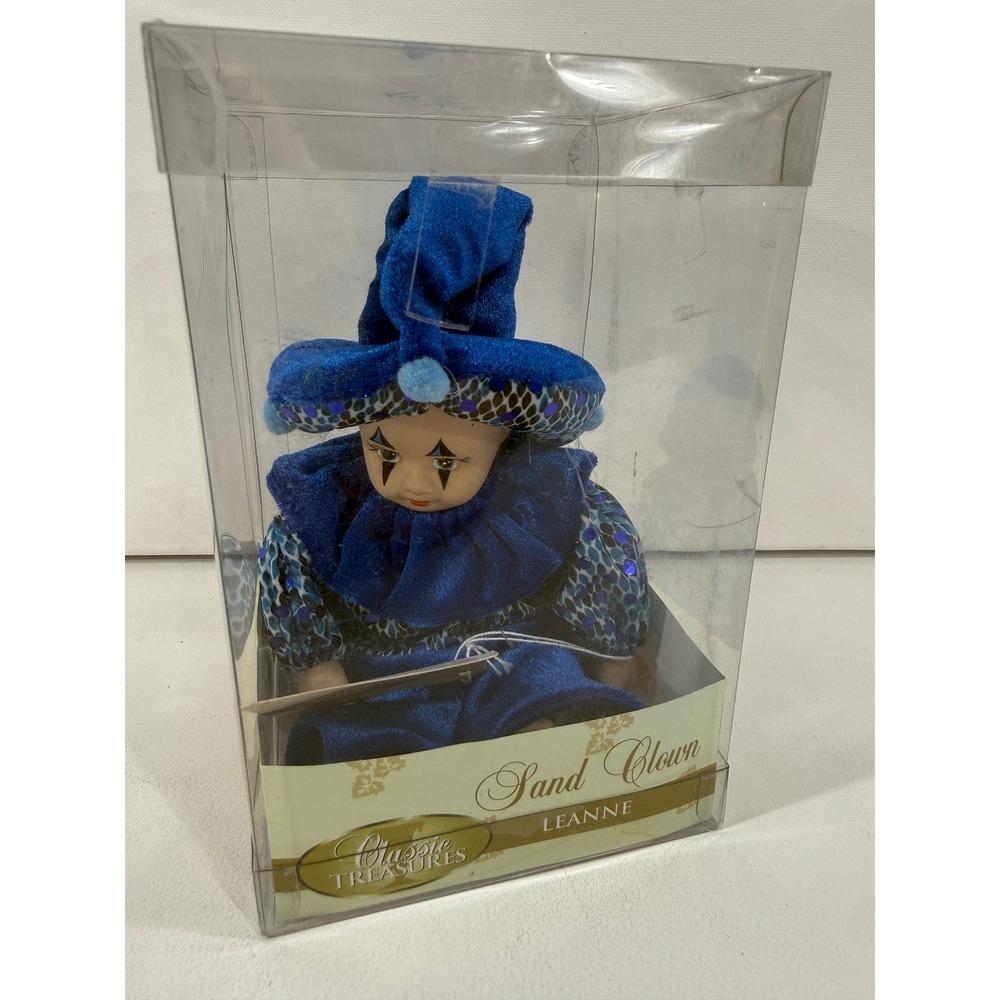 Classic Treasures Sand Clown Leanne Porcelain Doll Blue Velvet TCCLN307 NIB